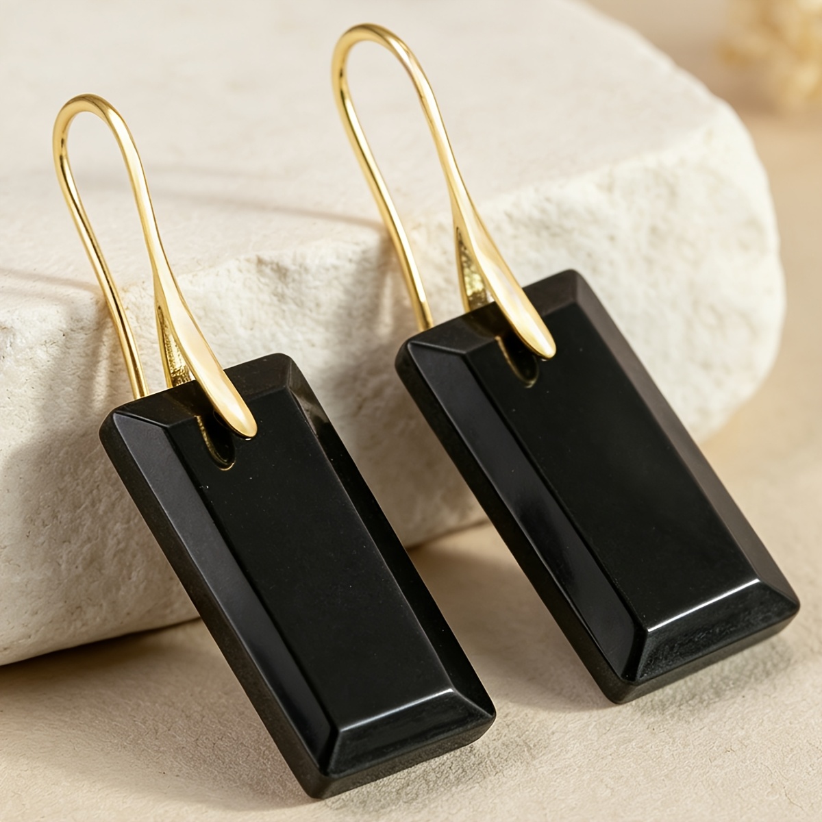 Gothic Black Hematite Earrings, Handmade Bohemian Style